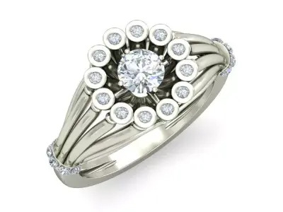 Women Wedding Engagement Ring 3D print model 5