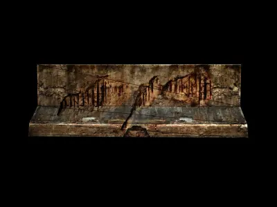 Concrete barriers Low-poly 3D model