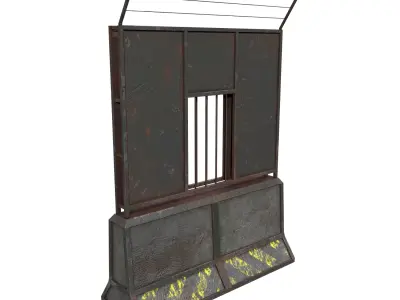 Concrete RoadBlock Barrier Barricade 3D model 4