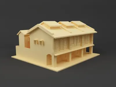 Shop house Singapore 3D print model