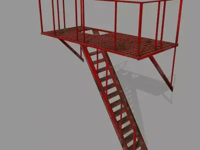 Fire Escape Low-poly 3D model