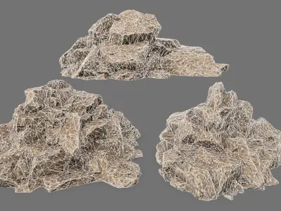 Rock Set Low-poly 3D model 13