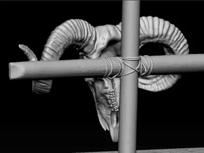 Pointer Ram Skull 3D print model