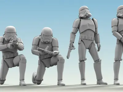 8 Figure Stormtrooper Printable Set-01 3D model