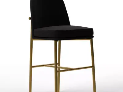 Jack Metal Frame Counter Stool TwillMidnight Light Bronze Dining Low-poly 3D model