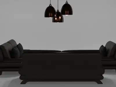 Furniture set Sofa and lights 3D model