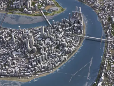 Chongqing - 3D City Model Low-poly 3D model