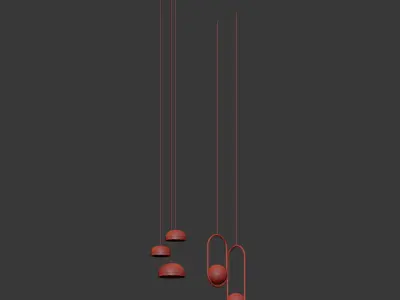 Four Hanging Light Set 07 3D model