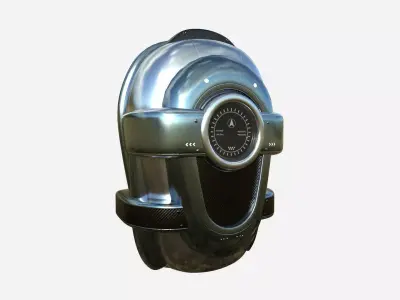 SciFi Backpack C04 Aluminum - Fashion Character Design Low-poly 3D model