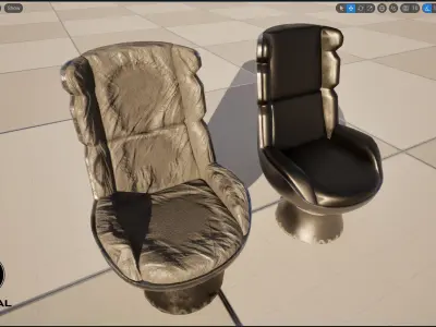 Game Ready Sci-Fi Chair Low-poly 3D model