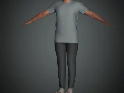 Ordinary Asian Man rigged 3D model 3D model