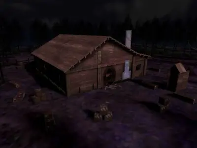 Cabin survivor - Unity 3d game ready Package - lights baked Low-poly 3D model