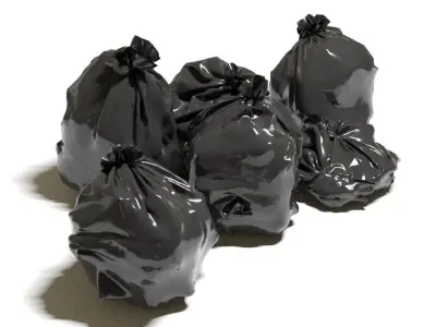 6 GARBAGE BAGS 3D model