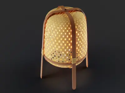 KNIXHULT Table lamp bamboo Ikea rattan 3D model