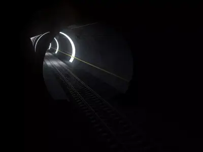 Tunnel Subway Cinematic Sci-Fi Hyperloop Realistic 3D model