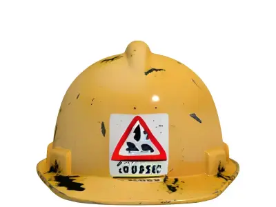 Industrial Safety Helmet Dirty Low-poly 3D model