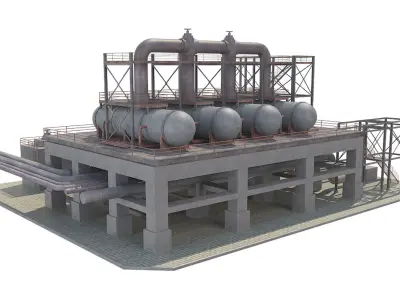  Industrial Silo 05 Low-poly 3D model