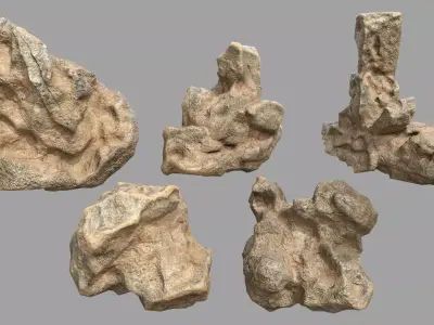Rock Set Low-poly 3D model 27