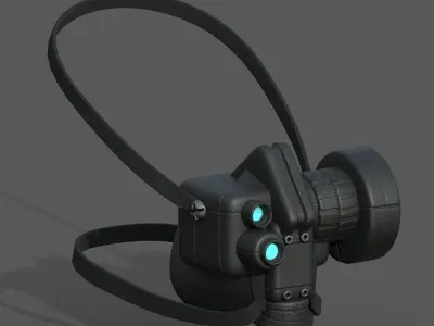 Gas mask respirator scifi futuristic 3d model  Low-poly 3D model