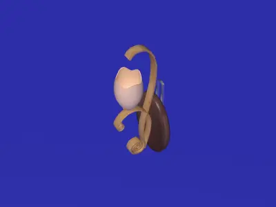 Wooden refinemented wall light 3D model