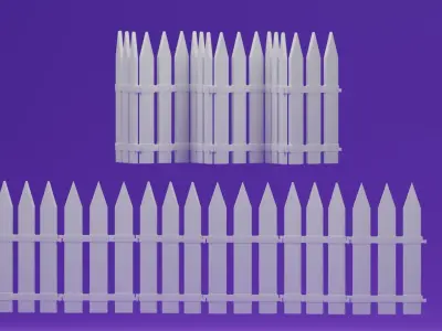 Cute Fence 3D model