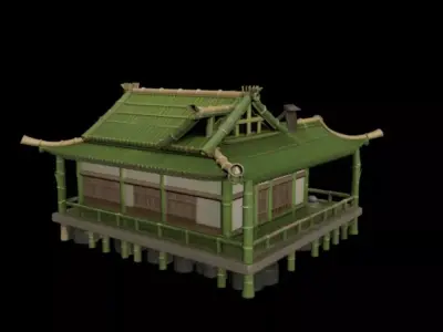 Bamboo building 3D model