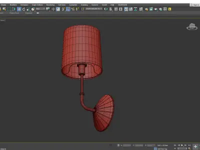Parasol Sconce Low-poly 3D model