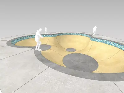 Bowl 03 - Clover - Skate Park 3D model