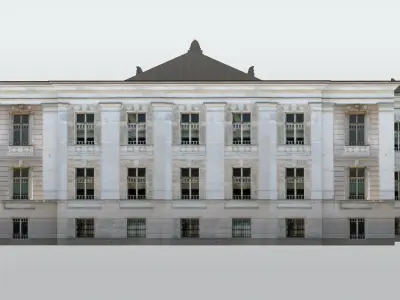 Classical Public Building Low-poly 3D model
