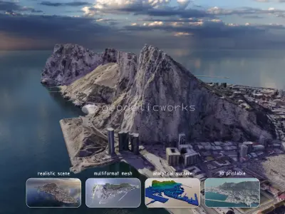 Gibraltar Multipurpose 3D Terrain Model 3D model