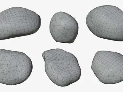 Set of Rocks Low-poly 3D model