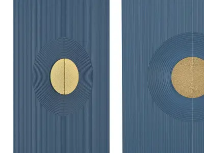 Lobby blue bronze door 3D model