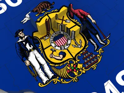 Wisconsin Political Map 3D model