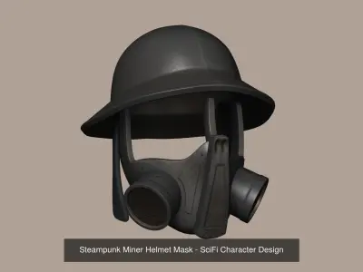 Steampunk Helmets and Masks - SciFi Character Design 3D Model Pack