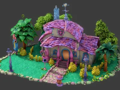 Fantasy Cartoon House 3D model