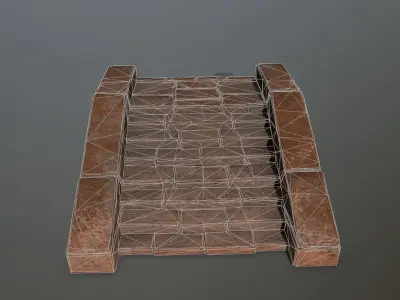 stairs 6 brick staircase Low-poly 3D model