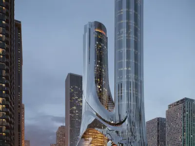 Parametric Skyscraper 3D Model Full Archviz Package 3D model