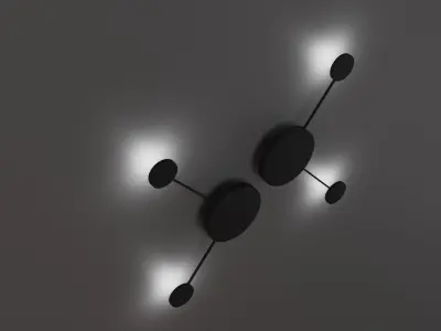 Loft wall lamp made of matte plastic and metal Low-poly 3D model