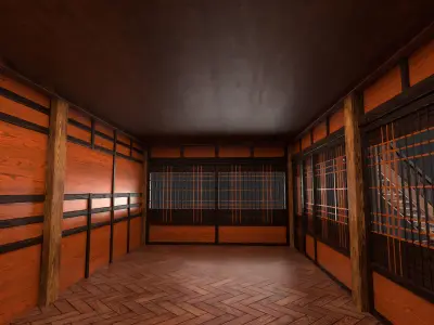 Medieval Fantasy House 07 with interior and exterior 3D model