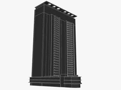 Shores skyscraper Low-poly 3D model