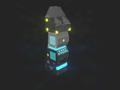 Sci-fi Building For Game Environments Low-poly 3D model