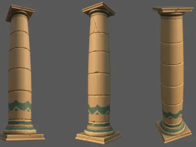 Stylized Sand Pillar Low-poly 3D model