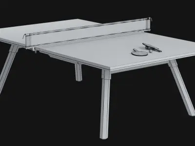 You and Me HPL Tennis Table with Accessories 3D model