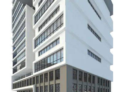 High-rise office building No8 Low-poly 3D model