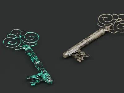 Antique Ornate Key Low-poly 3D model