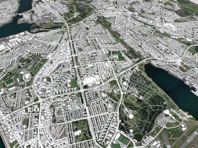 Cityscape Reykjavik  Iceland 3D model
