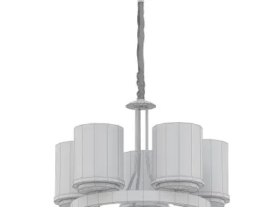 Minneapolis five light chandelier with glass shades 3D model