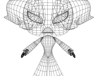 ProtoGirl Robot Character Female RIGGED Low-poly 3D model