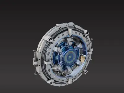 futuristic sci-fi circular vault door 3D print model