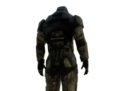 Futuristic Soldier 3D Model Rigged for Games Cinematics Low-poly 3D model